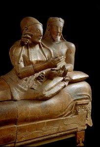 花嫁たちのサルコファガス紀元前6世紀、チェルヴェーテリ出土のテラコッタ製彫刻群 作： Etruscan