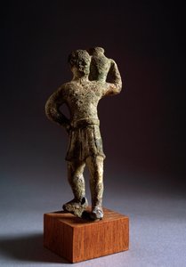 エトルリア文明：供物を捧げる人-ブロンズ彫刻、紀元前3～2世紀 Dim 12,3 cm イタリア、ブロリオ産 (エトルリア美術、供物を捧げる人、ブロンズ彫刻、イタリア、ブロリオ産、紀元前3～2世紀、Dim 12,3 cm) Volterra Museo Guarnacci 作： Etruscan Etruscan