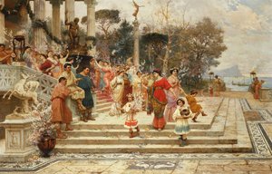 ネプチューンの饗宴; La Fete de Neptune (キャンバスに油彩) 作： Ettore Forti