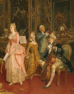 モーツァルトの時代のコンサート、1853年（詳細） 作： Ettore Simonetti