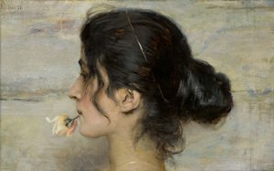 彼女の唇の間にバラを添えて、1895年。