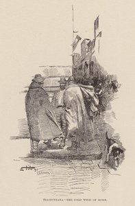 トラモンターナ、ローマの冷たい風（エングレーヴィング） 作： Ettore Tito