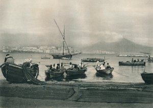 海、ナポリ、イタリア、1927年に置く漁師 作： Eugen Poppel