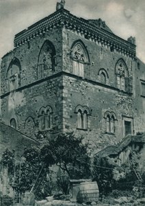イスラム統治時代の家、タオルミーナ、シチリア島、イタリア、1927 作： Eugen Poppel