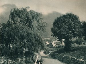 チロル城への道、メラーノ、南チロル、イタリア、1927 作： Eugen Poppel