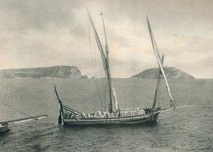 1927年、ナポリの港でセーリングボート 作： Eugen Poppel