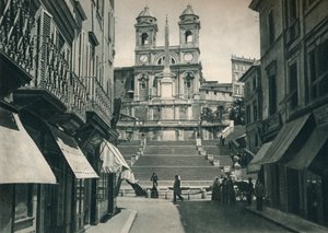 スペイン階段とトリニタデイモンティ教会、ローマ、イタリア、1927 作： Eugen Poppel