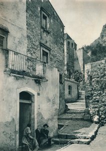 タオルミーナの通り、シチリア島、イタリア、1927 作： Eugen Poppel