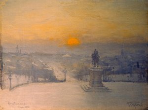 日の出、クリスティアニア 作： Eugen Prinz von Schweden