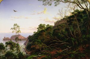 メルボルンの近くにあるPulpit Rock（ビクトリア州 作： Eugen von Guerard