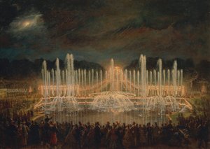 フランス、ベルサイユ、ベルサイユの夜想曲（Les grandes eaux a Versailles 作： Eugene Louis Lami