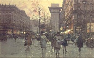 ラ・ポルト・サン・ドニ、パリ 作： Eugene Galien Laloue