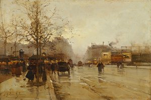 大通り、パリ 作： Eugene Galien Laloue