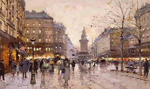 パリの秋の夜 作： Eugene Galien Laloue