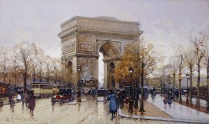 パリの凱旋門 作： Eugene Galien Laloue