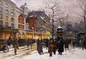 パリのムーランルージュのマチネ 作： Eugene Galien Laloue