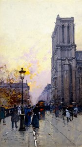 ノートルダム大聖堂 作： Eugene Galien Laloue