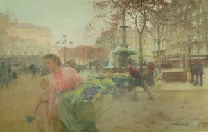 パリのPlaceduTheater Francais 作： Eugene Galien Laloue