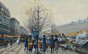 マラケ通り、パリ 作： Eugene Galien Laloue