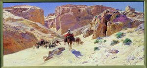 砂漠のキャラバン 作： Eugene Alexis Girardet