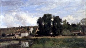 レヴィのセーヌ川のほとりで 作： Eugene Antoine Samuel Lavieille