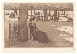パリのチュイルリー庭園の女 Jardins des Tuileries Paris (オブジェクトのタイトル) 作： Eugene Bejot
