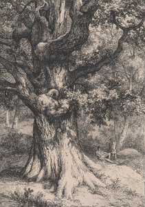 シャルルマーニュ、ワシの巣のある樫の木、1845年。 作： Eugene Bléry