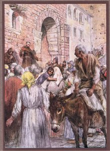1919年、ボローニャで聖フランシスコが説教 作： Eugene Burnand