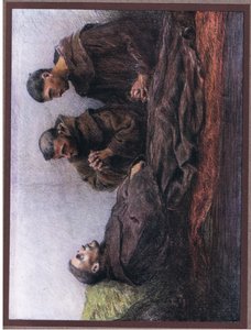 1919年、アッシジの司教宮殿で聖フランシスコ病 作： Eugene Burnand