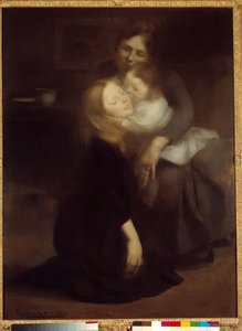 親密さか姉か ウジェーヌ・カリエール（1849-1906）の絵画 19世紀 日1,3x0,99 m パリ、オルセー美術館
