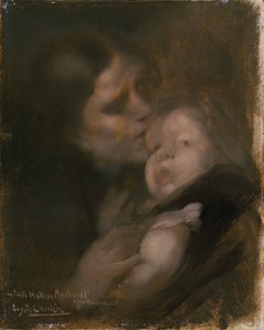 母と子（油彩・キャンバス） 作： Eugène Carrière