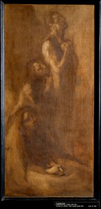 祈りの中のルルド・ペレランの追憶。ウジェーヌ・カリエール（1849-1906）画 1896年 日。0.73x0.35 m パリ、オルセー美術館 作： Eugène Carrière