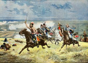 充電するフランソワ・マカール将軍、1895年（イラスト） 作： ユージンシャペロン