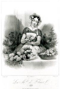 花売り、c。 1840 作： Eugene Charles Francois Guerard