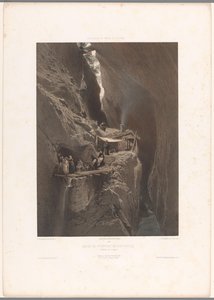 中世のプフェーファーの薬湯を訪れる人々 Bains de Pfäfers au XIVe siècle (オブジェクトのタイトル) スイス、サボイ、チロルの景色 (シリーズ タイトル) La Suisse, la Savoie et le Tyrol (オブジェクトのシリーズ タイトル)