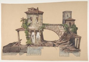 パリのオペラ座の舞台セットのデザイン、1830～90年。 作： Eugene Ciceri