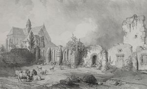 古代フランスの絵のようにロマンチックな旅。 ブルターニュ: Relec の修道院 作： Eugene Ciceri
