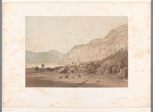 ルツェルン湖のフリュエレンの眺め Flüelen et le lac de Quatre Cantons (オブジェクトのタイトル) スイスとサヴォイアの顔（連載タイトル） La Suisse et la Savoie (オブジェクトのシリーズ タイトル) 作： Eugene Ciceri