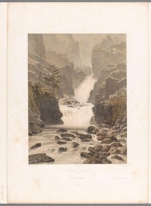 Vallorcine 近くの Barberine 滝の眺め Cascade de Barberine (オブジェクトのタイトル) スイス、サボイ、チロルの景色 (シリーズ タイトル) La Suisse, la Savoie et le Tyrol (オブジェクトのシリーズ タイトル) 作： Eugene Ciceri
