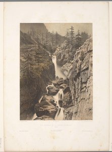 Zicht op de Bérard-waterval Cascade de Bérardの全体図（オブジェクトのタイトル） ツヴィッツァラントのゲジヒテン、チロルのサヴォイア（シリーズタイトル） スイス、サボイ、チロル (オブジェクトのシリーズ タイトル) 作： Eugene Ciceri