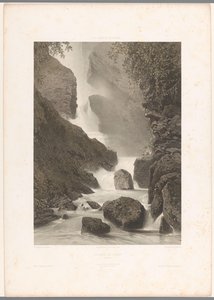 Chède 滝の眺め Cascade de Chède (オブジェクトのタイトル) La Suisse et la Savoie (シリーズタイトル) スイスとサボイでの見解 (オブジェクトに関するシリーズ タイトル) 作： Eugene Ciceri