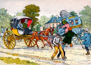 1885年のカブリオレと "coucou "キャリッジ 作： Eugene Courboin