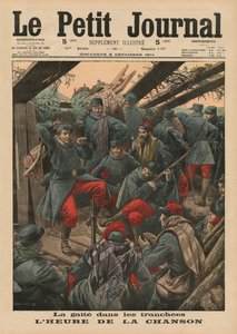 塹壕のハッピーパーティー、ソングタイム、「ルプチジャーナル」の表紙イラスト、補足イラストレーター、1914年12月6日