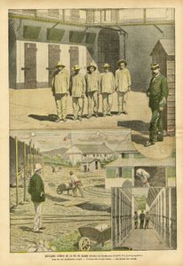 Eugene Damblans (1865-1945)のイラスト（Le Pelerin, 07/05/05） - バッグンの生活からのいくつかのシーン - 刑務所、バッグン、労働力 - 囚人、刑務官