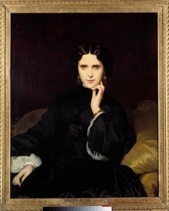 マダム・ド・ロインズ（1837-1908）の肖像 彼女は重要な文学的・政治的サロンを開いていた。Eugene Amaury-Duval（1808-1885）による絵画 1862 Sun.0,82x1m。パリ、オルセー美術館（Musee d