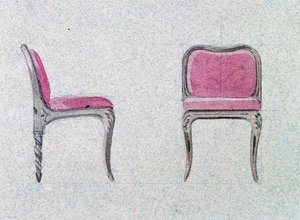 ゴールデンルーム用ローバックチェア、シャトー・デュー 作： Eugene Emmanuel Viollet le Duc