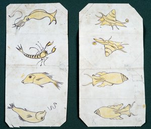 ユージーン・エマニュエル・ヴィオレ＝ル＝デュック（1814-1879）の「シャトー・デュー」の浴室タイルのモチーフ、水彩画 作： Eugene Emmanuel Viollet le Duc