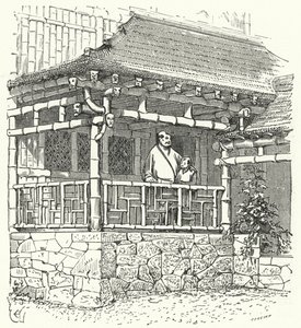 竹で作られた古代中国の家 作： Eugene Emmanuel after Viollet le Duc