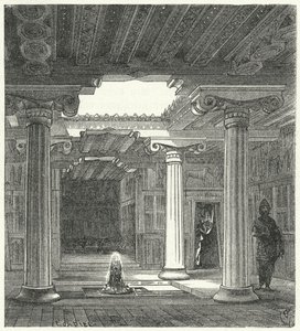 古代ギリシャの家のイオンの中庭 作： Eugene Emmanuel after Viollet le Duc