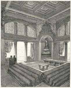 Triclinium、ローマの建物の正式なダイニングルーム 作： Eugene Emmanuel after Viollet le Duc